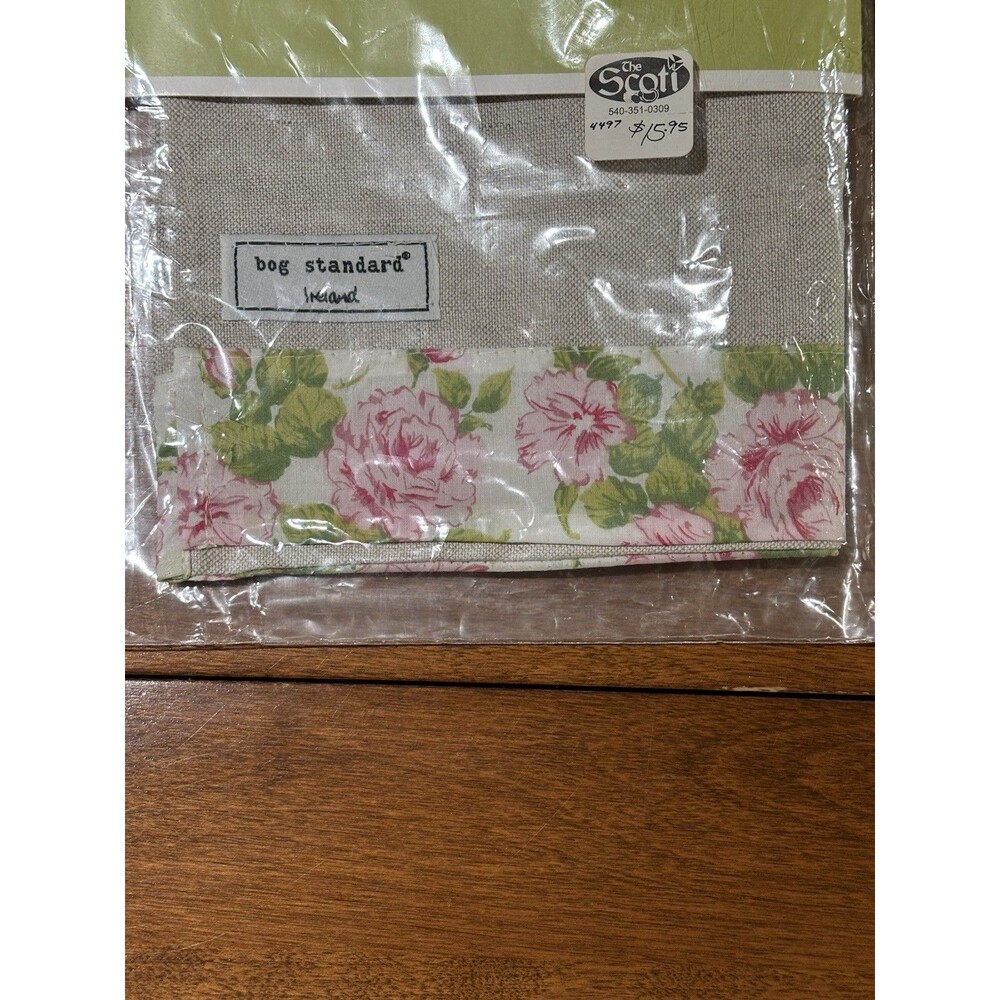 Vintage Linen Union Tea Towel 2005 Pink Floral Made In Ireland - Picture 5 of 7